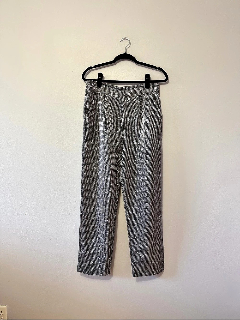 Sans Souci Metallic Straight-Leg Pants Like New